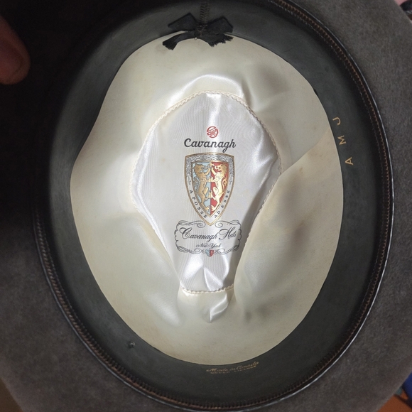 Vintage Cavanagh Gray Felt Fedora Hat Braided Detail See Pics For Size - Picture 7 of 13